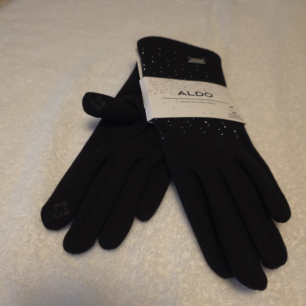 Aldo Black Sparkle Tech-Friendly Gloves